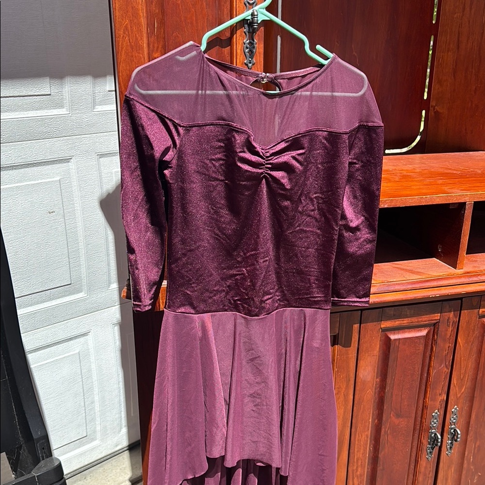 Weissman Burgundy High Low Dress